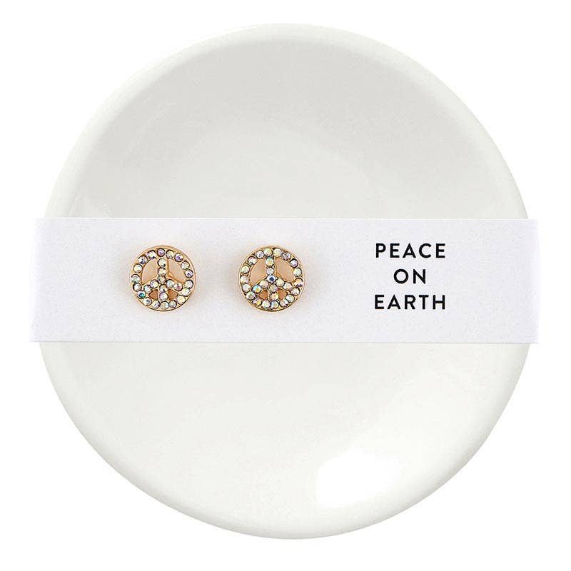 Stud Earrings & Trinket Tray Sets - Peace on Earth