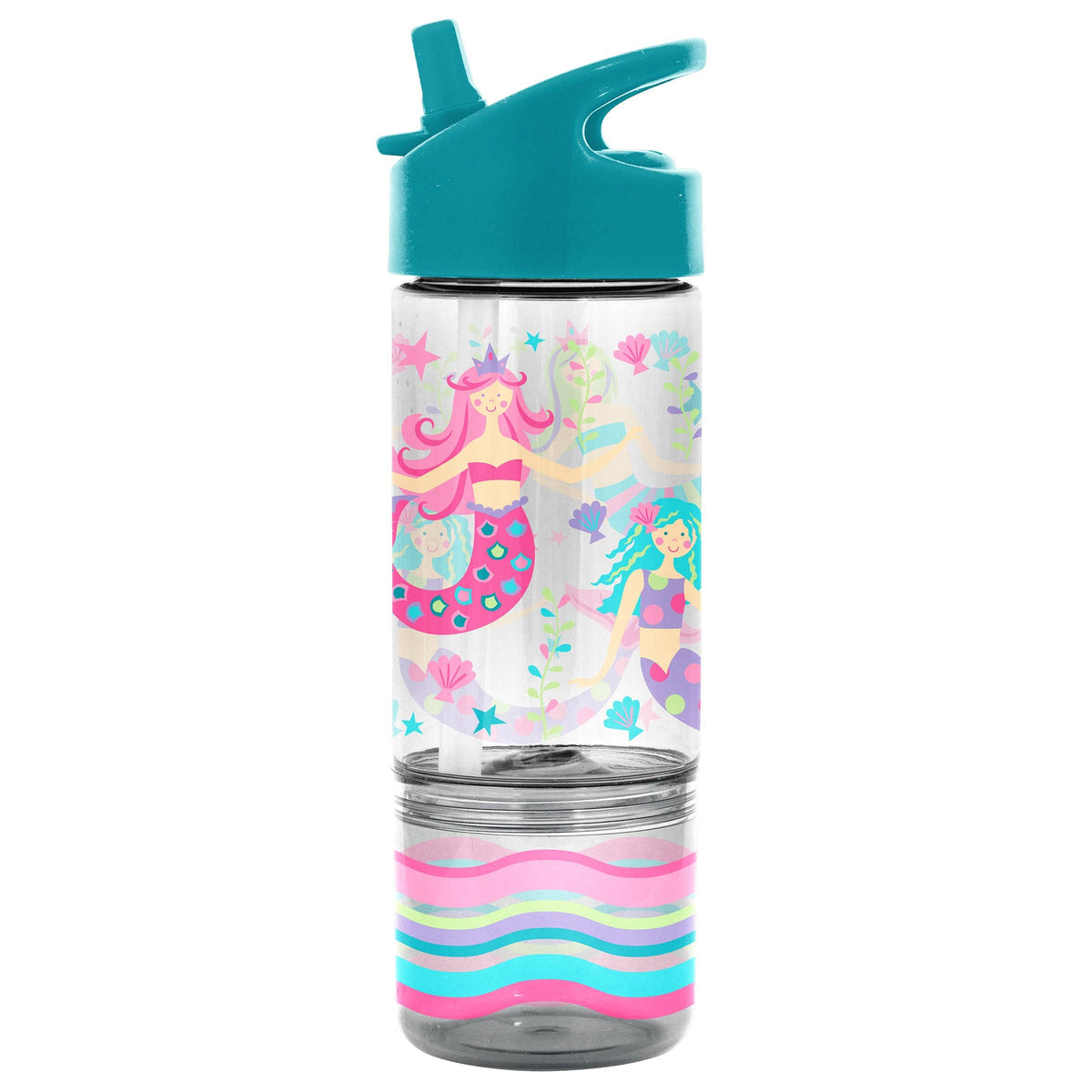 Stephen Joseph Gifts Shark Sip and Snack Bottle with a colorful shark design and secure lid, perfect for kids' hydration and snacks
