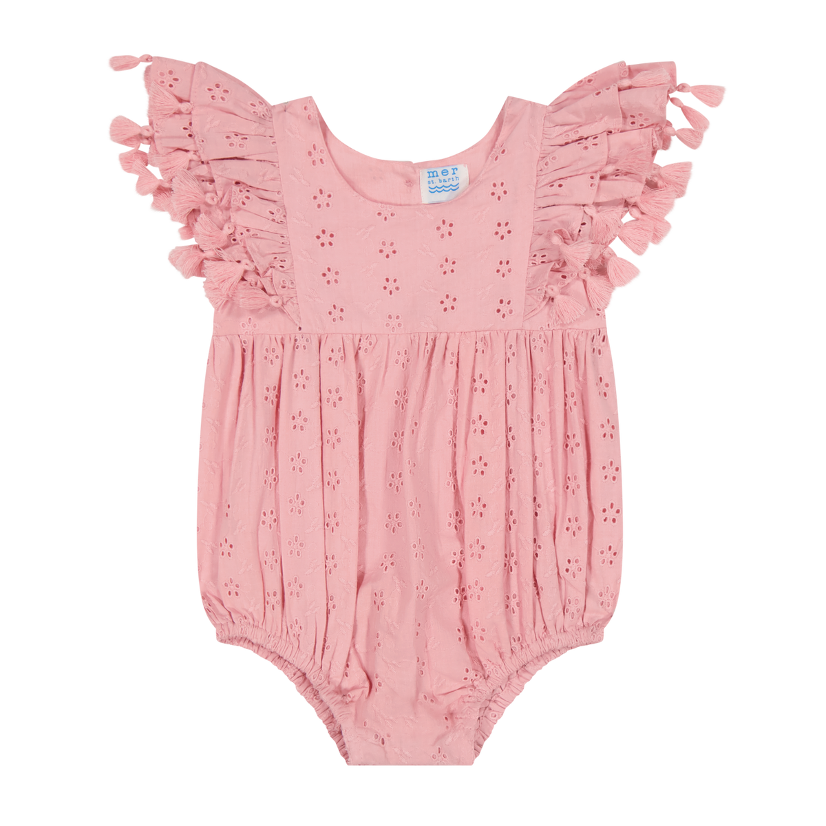Anna Baby Romper Blush Pink Eyelet: Pink