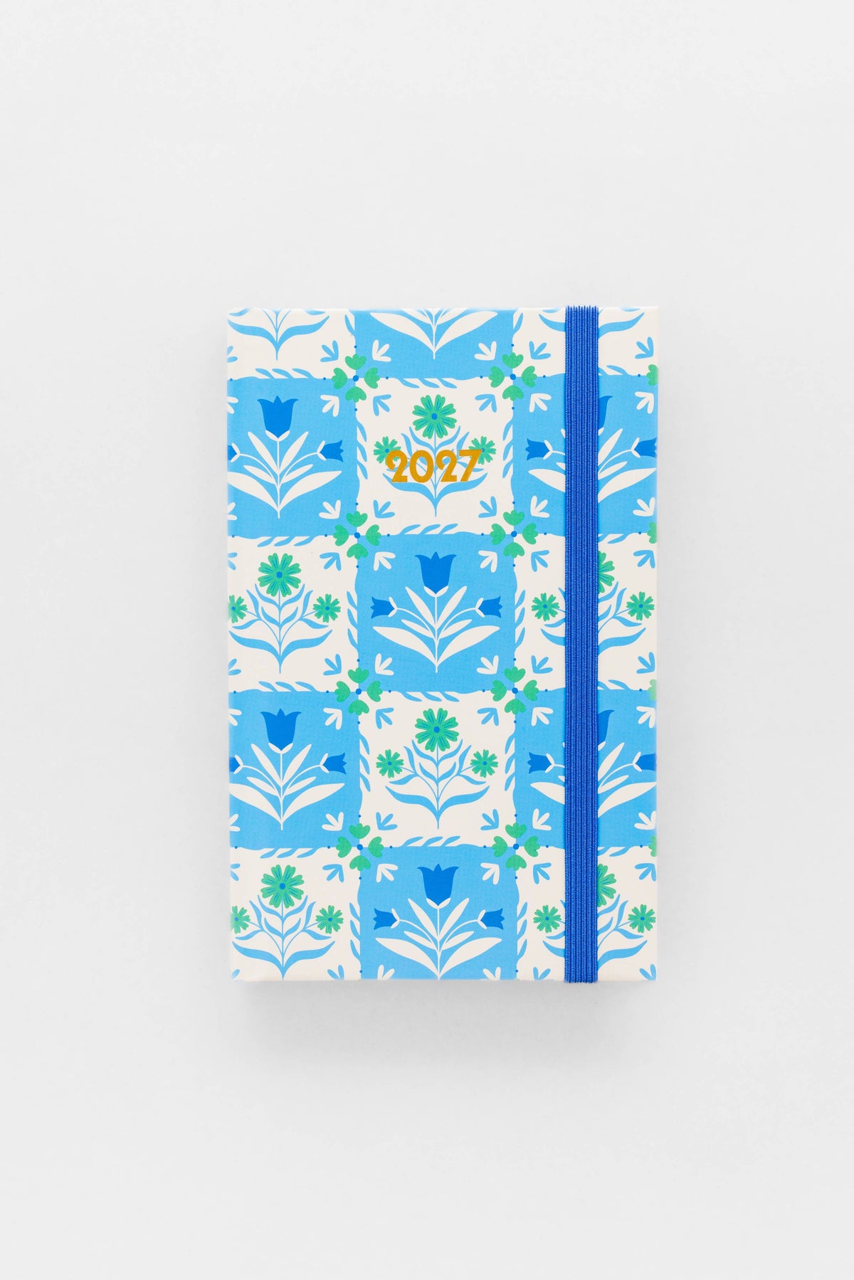 12 Month Classic Planner, Blue Tile Floral