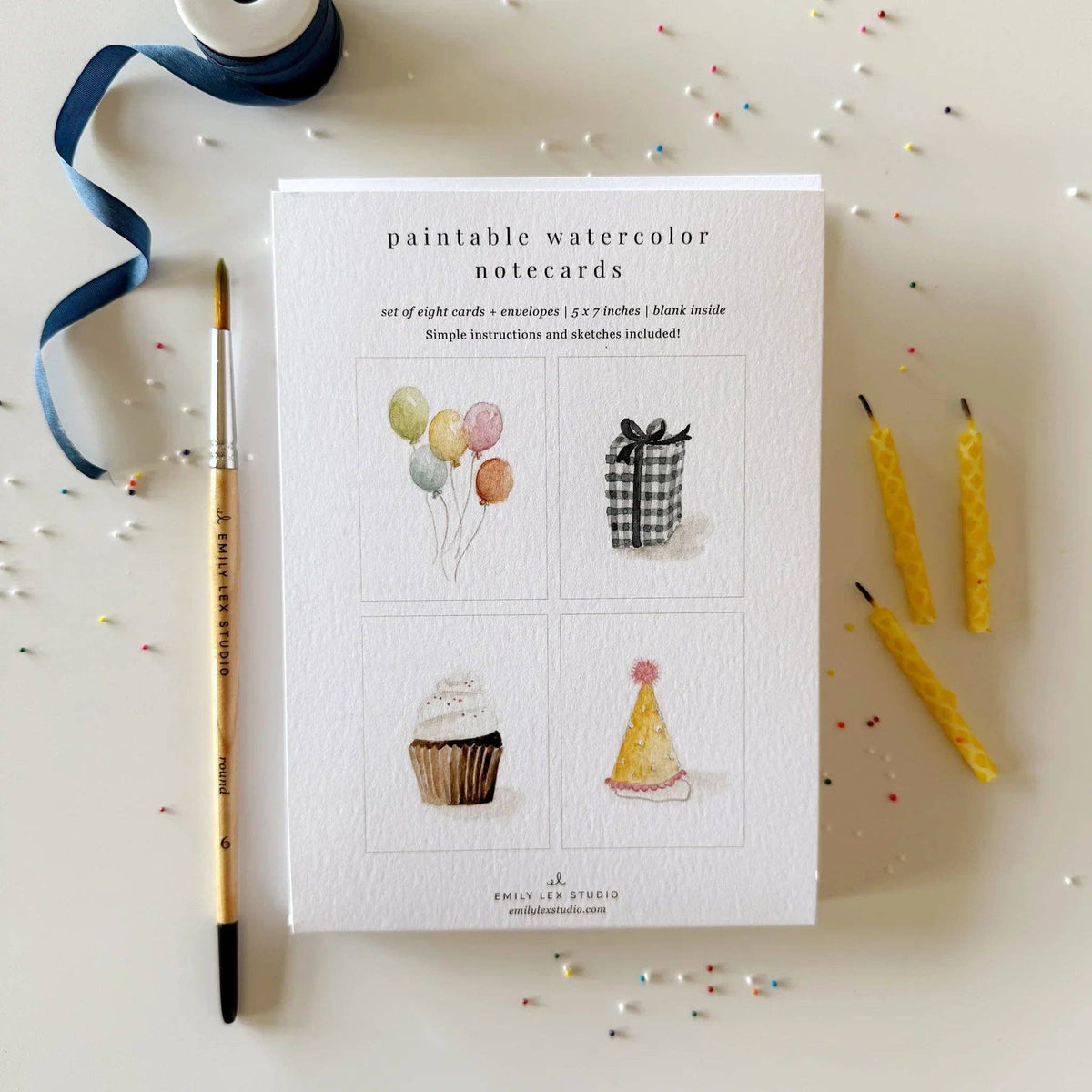 Celebrate paintable watercolor notecard set