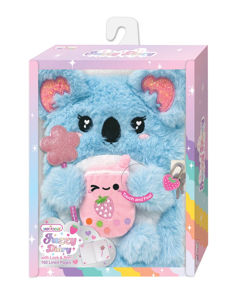 Fuzzy Diary with Lock and Keys, Koala