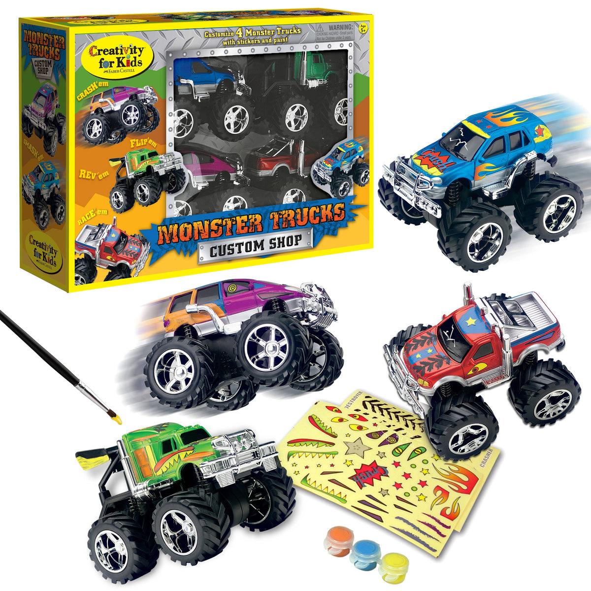 Decorate Monster Trucks Custom Shop Craft Kit for Kids