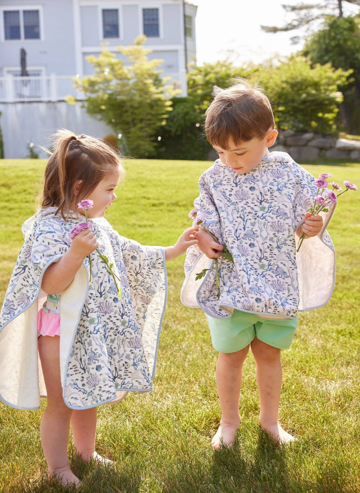 Coral Reef Swim Poncho: Multi / 1-4 Y