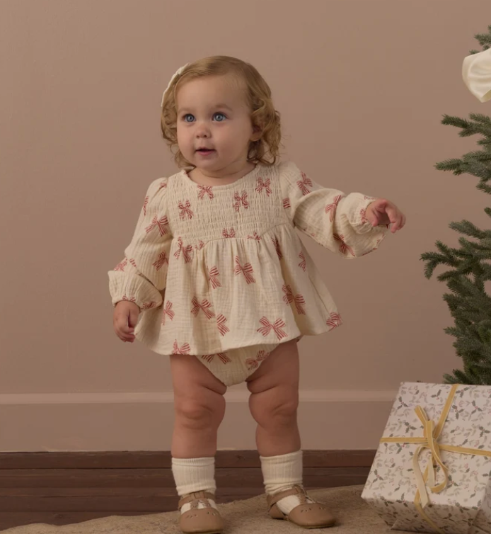 Sophia Top + Bloomer Set Peppermint Bows