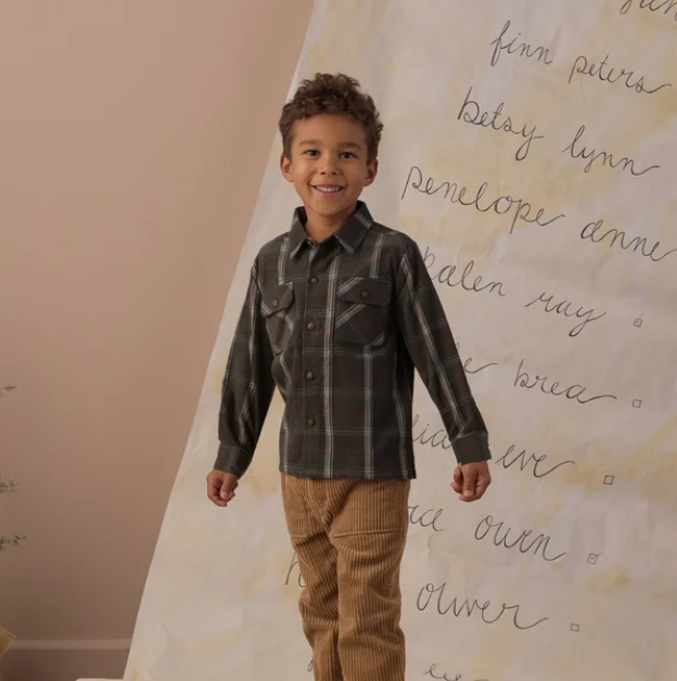 Pocketed Flannel Shirt Holiday Plaid