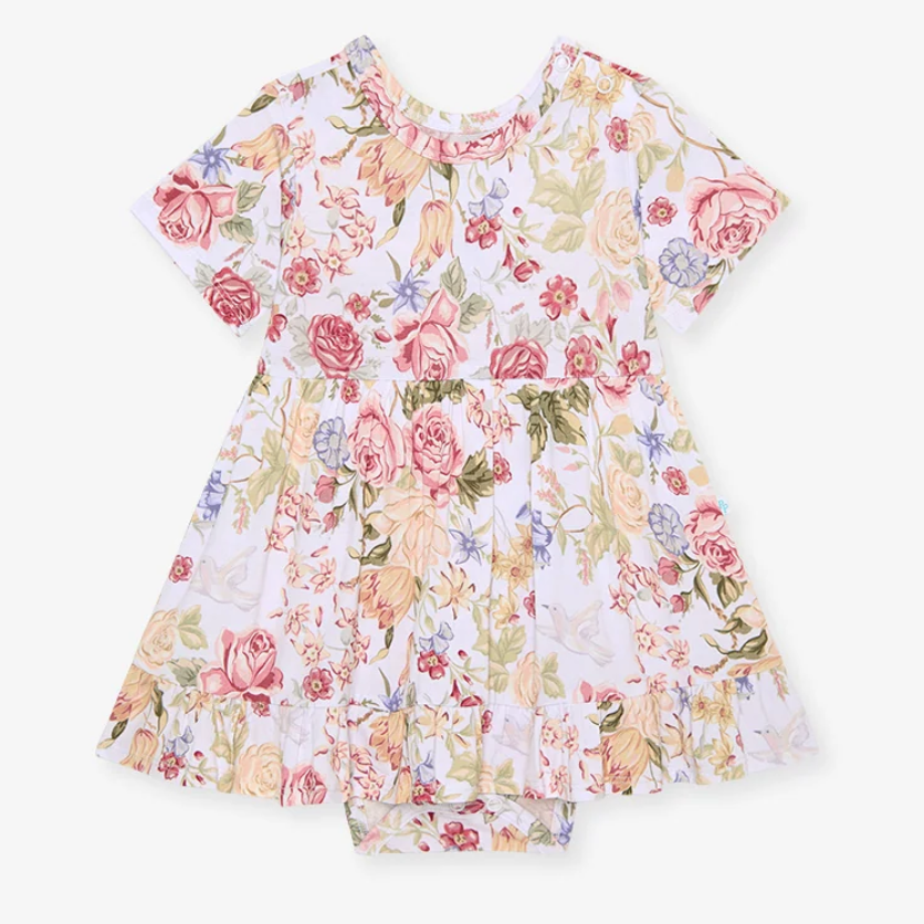 Kristiana Ruffled Twirl Bodysuit Dress