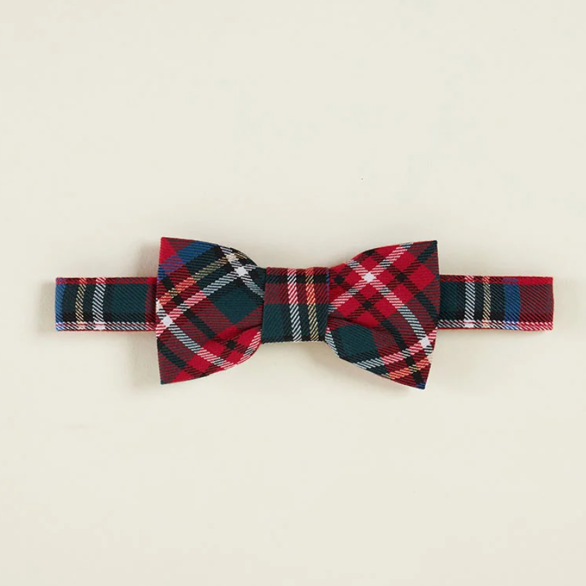 Red Tartan Plaid Infant Luxe Bow Tie