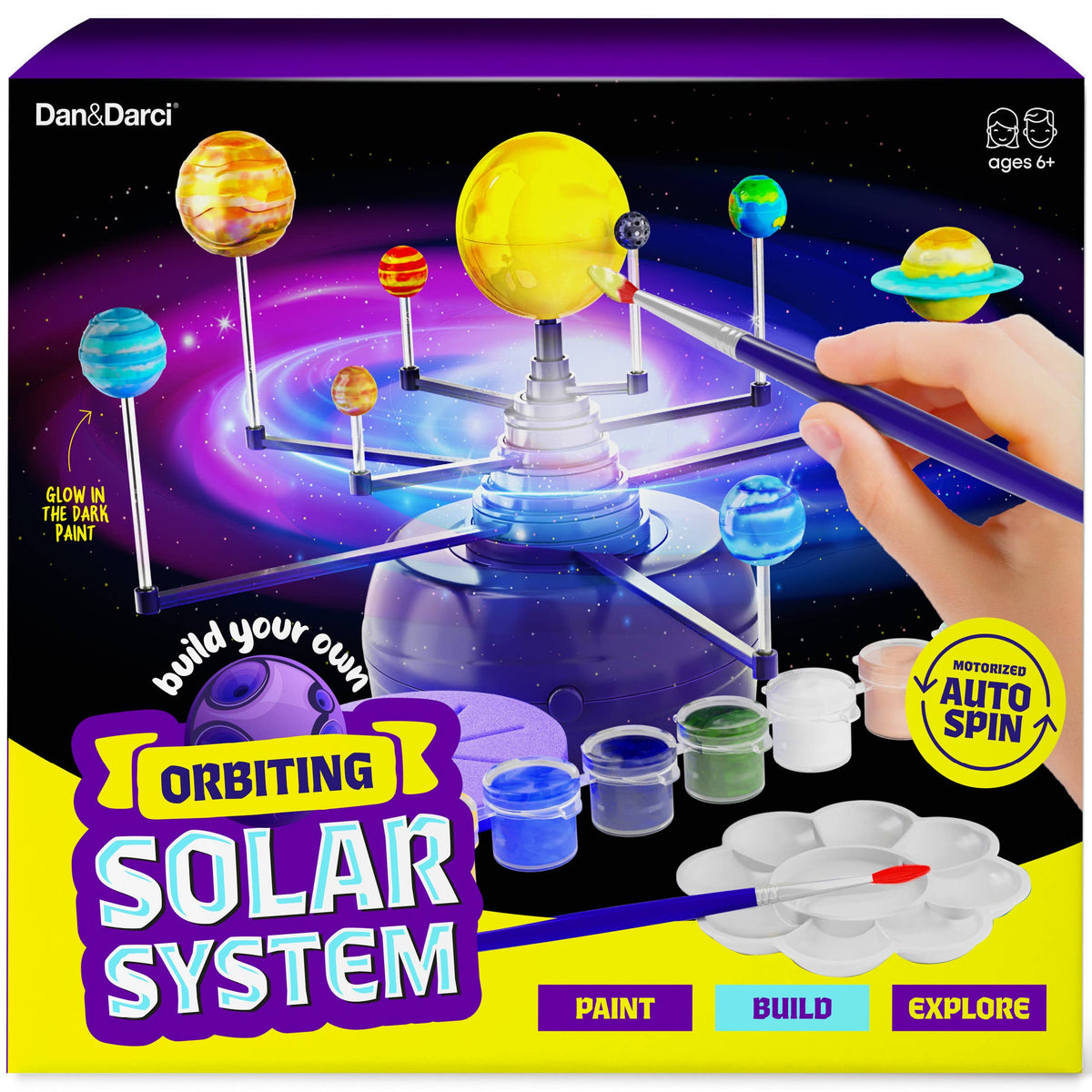 360° Orbiting Solar System for Kids, Paint & Build Model Kit