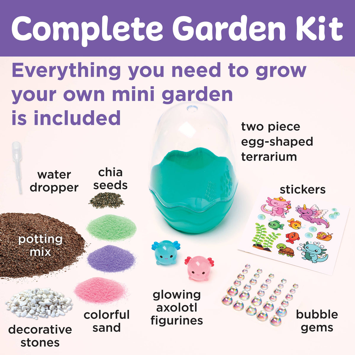 Grow a Mini Garden - Axolotl - DIY Craft Kit for Kids