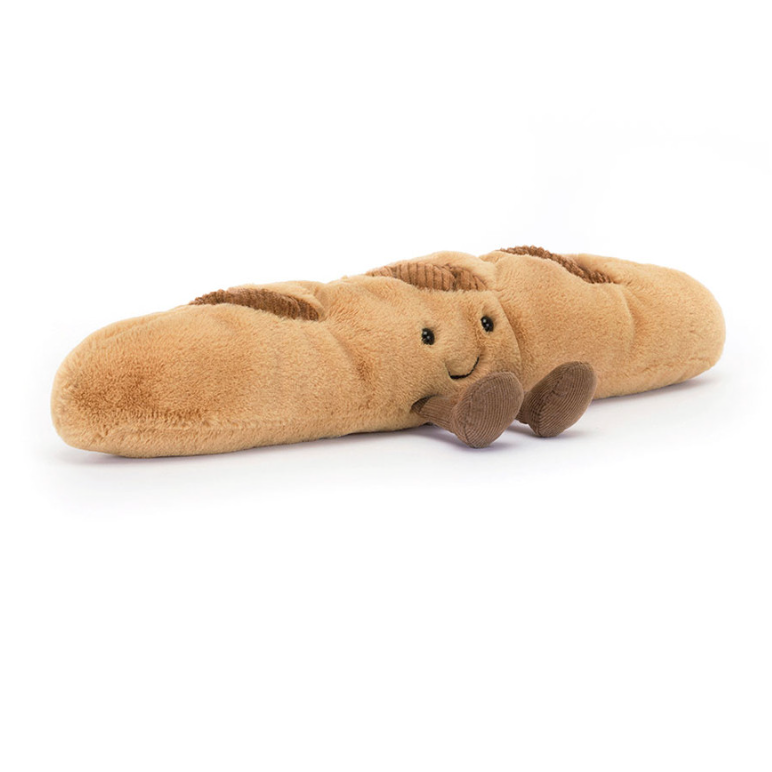 Jelly Cat Amuseables Baguette plush toy with soft fabric and detailed bread design, perfect for cuddling and play.
