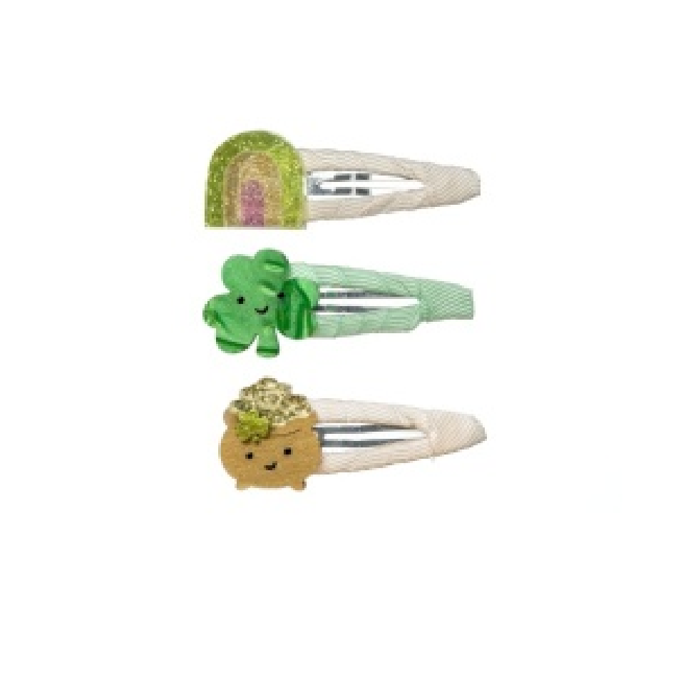 SHAMROCK RAINBOW GOLD ST. PATRICKS SNAP CLIPS