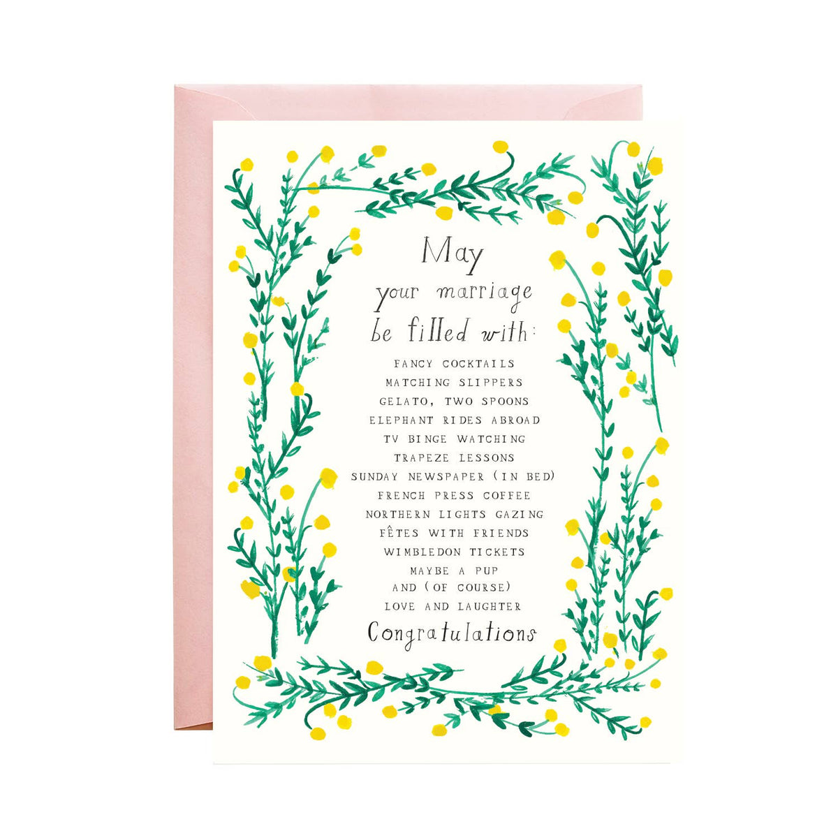 Laughter and Bubbly - Wedding Greeting Card