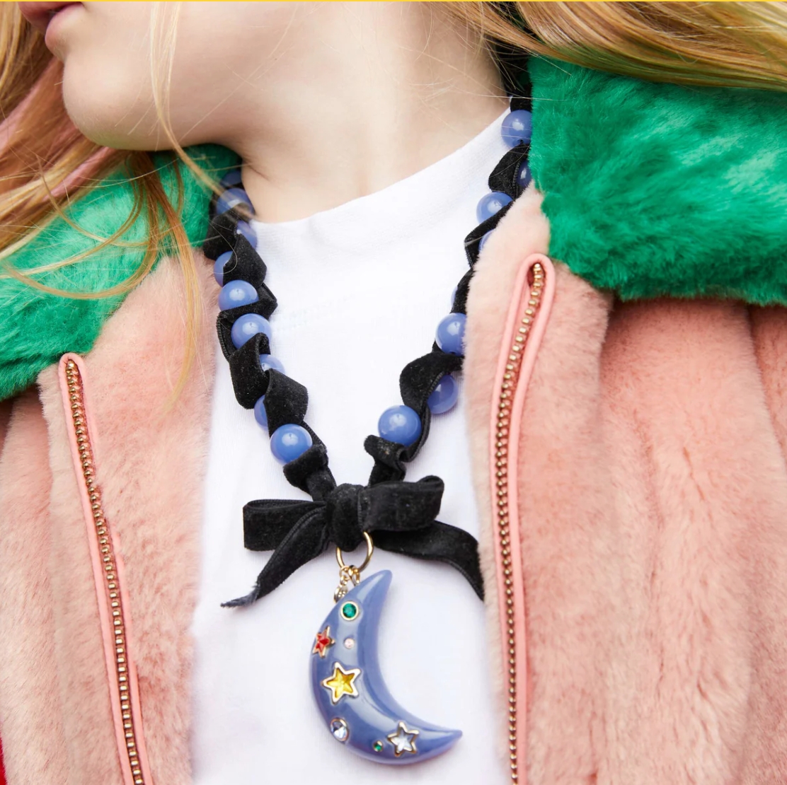 Blue Moon Glow In The Dark Necklace