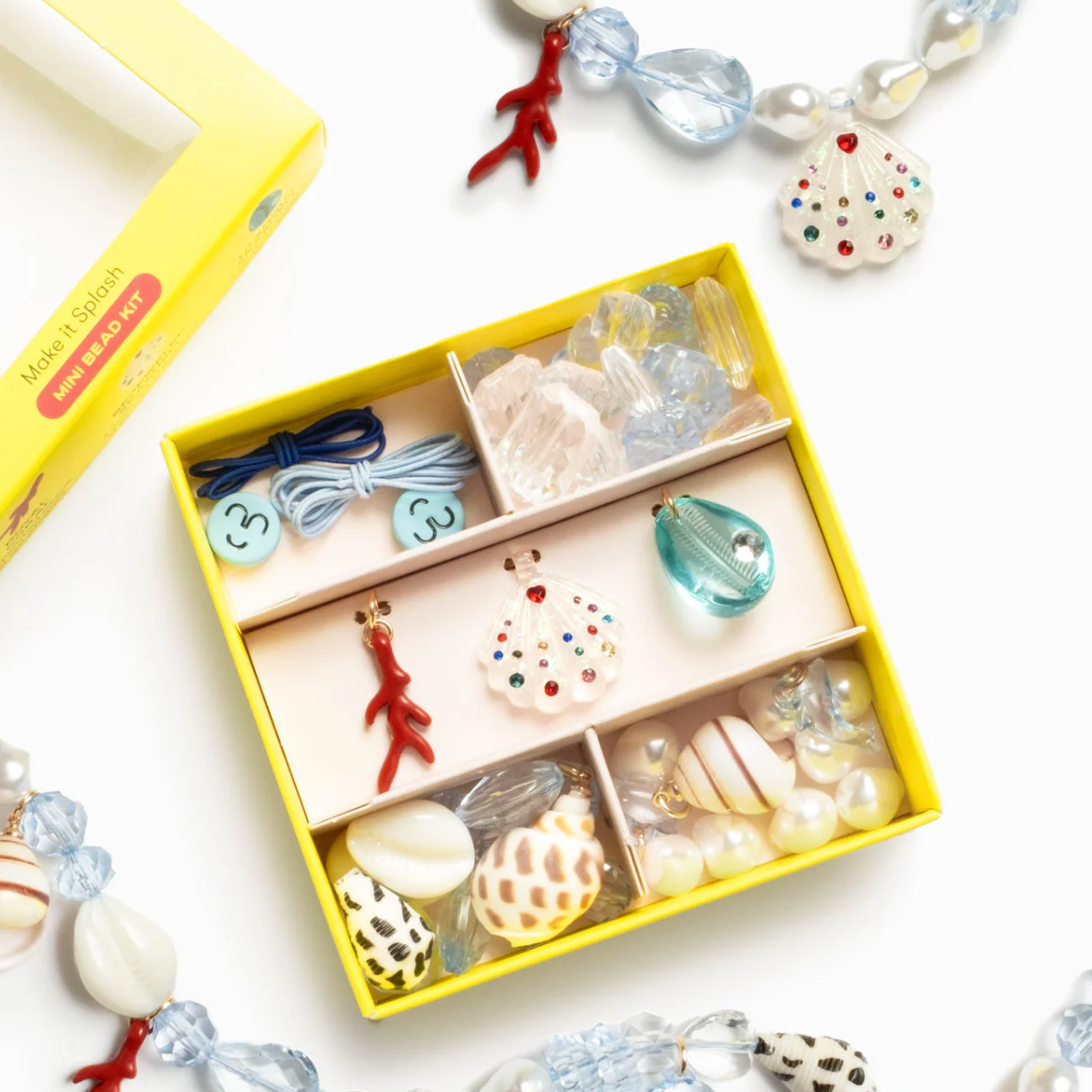 Super Smalls Make It Splash Mini Bead Kit with colorful beads and tools for creative jewelry making and crafts.