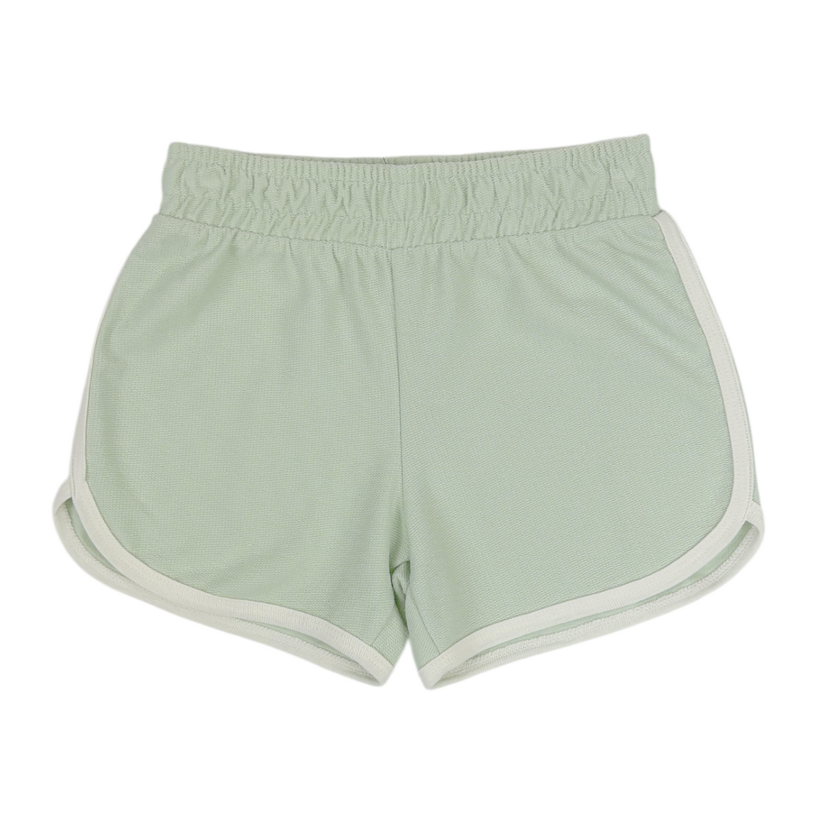 Light blue Stay Positive shorts by Tiny Whales featuring a cheerful design, casual fit, perfect for comfortable, everyday wear.
