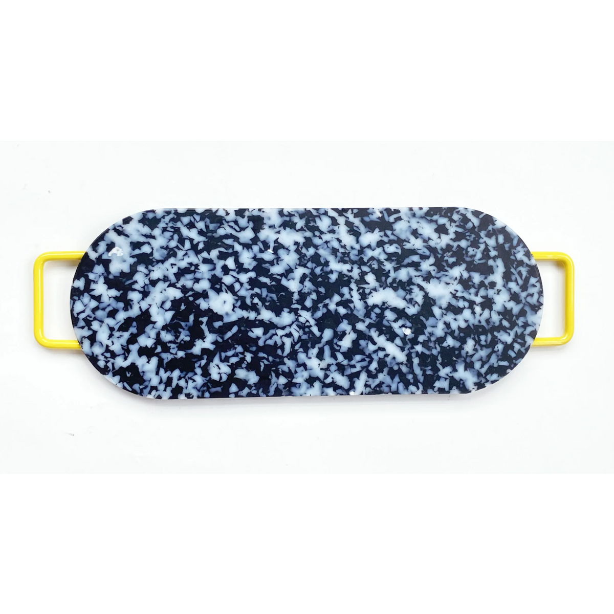 Oval Cutting Board with two handles - Black/White