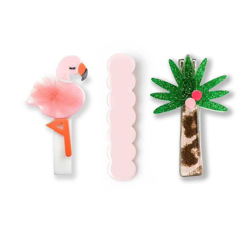 Tropical Trio Flamingo Hair Clip