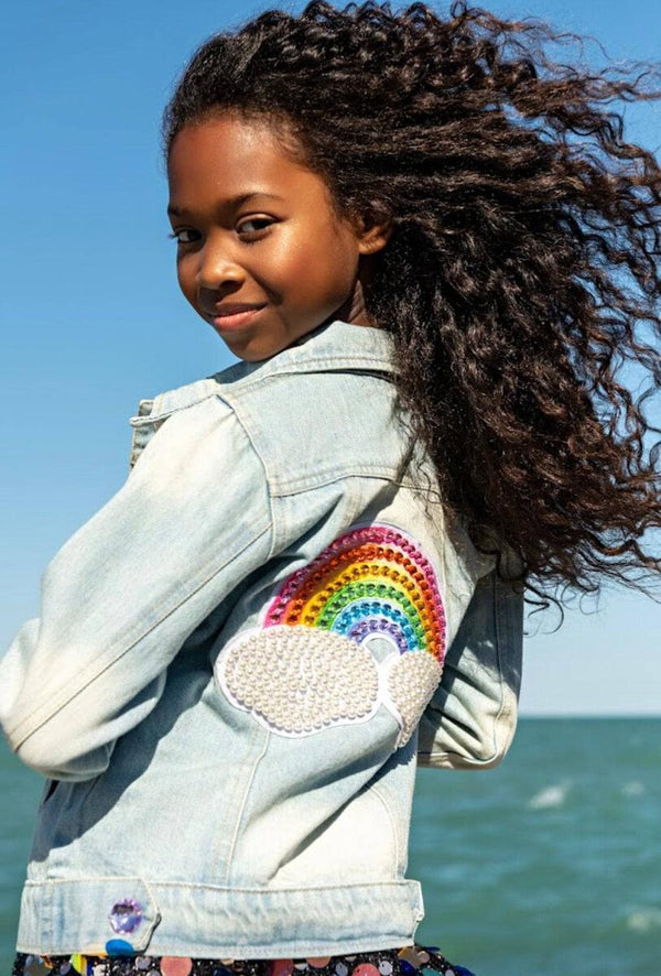 Rainbow Pearl Denim Jacket