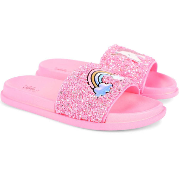 Pink Glitter Unicorn Slides