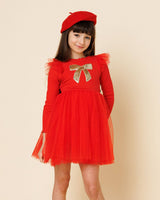 Frill Bow Tutu Dress: Red / 10