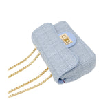 Classic Large Tweed Handbag: Navy