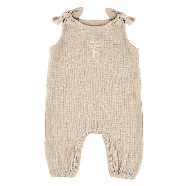 Overall Tie Romper - Beach Baby