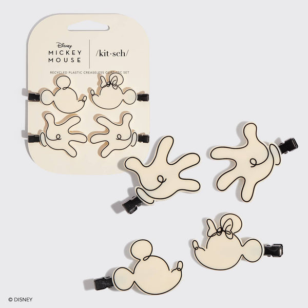 Kitsch & Mickey and Minnie Recycled Creaseless Clips 4pc Set