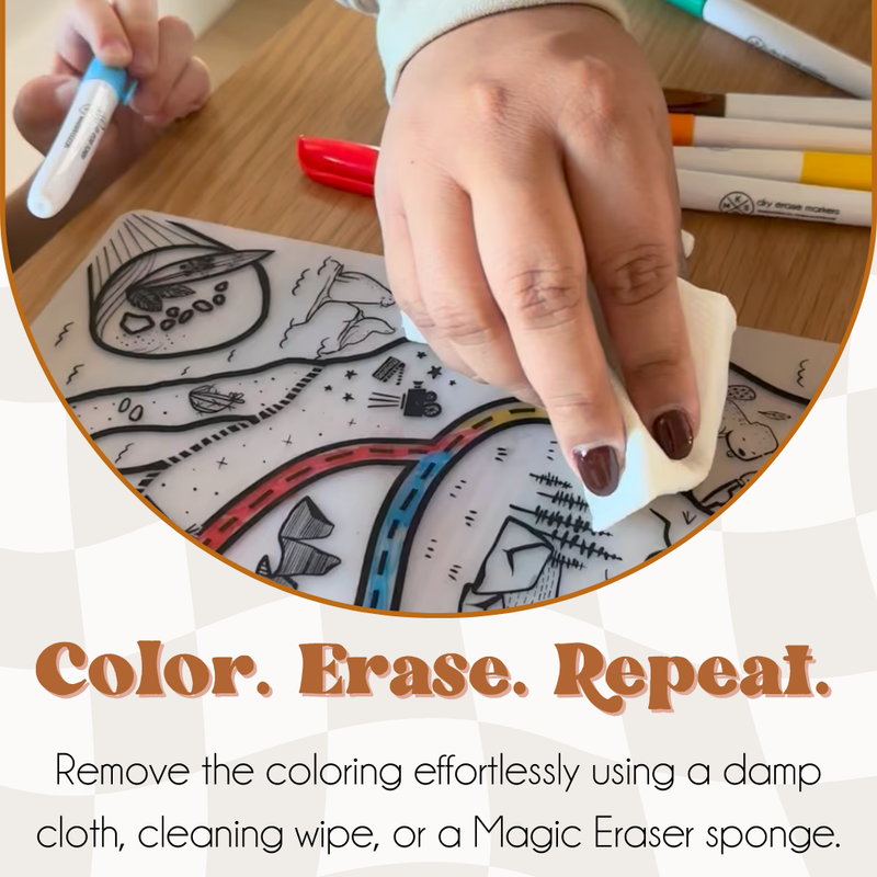 Silicone Reusable Coloring Mat Kids Bundle - Desert Animals