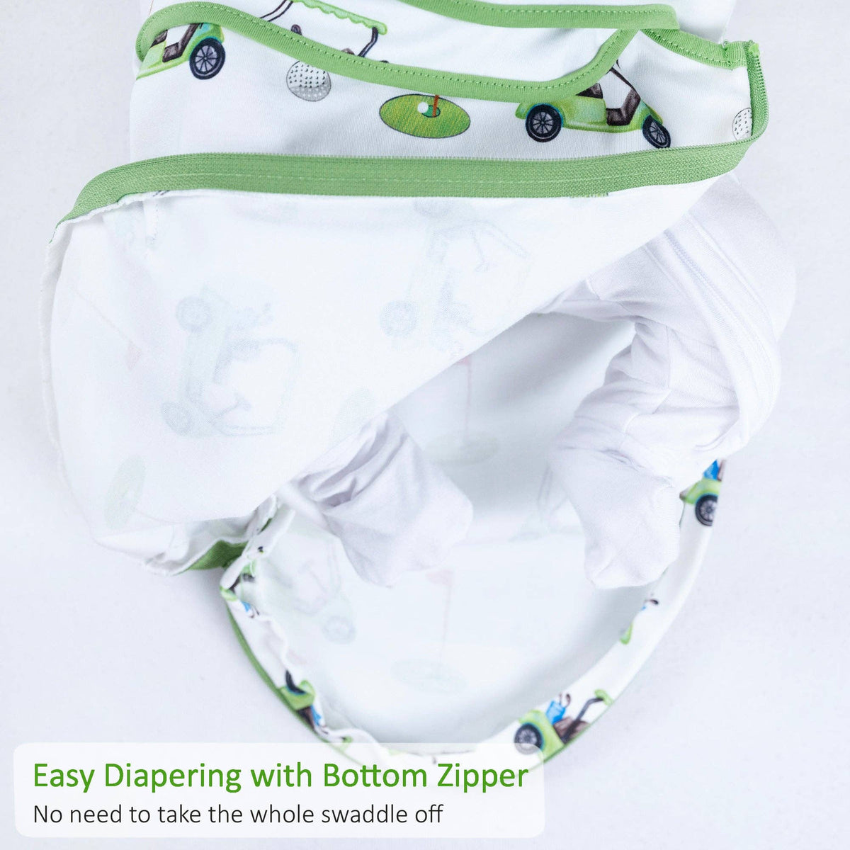 Cotton Velcro Newborn Swaddle Sack Golf A Round: S/M(0-3 Months)