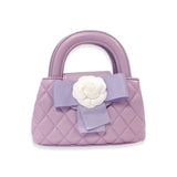 B1360 Floral Applique Quilted Bag (4 Colors): IVORY