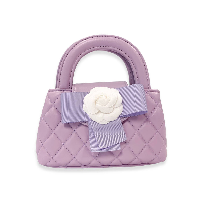 B1360 Floral Applique Quilted Bag (4 Colors): IVORY