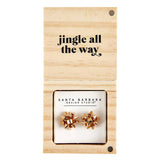 Treasure Box Earrings - Falala: Wipe Clean with Dry Cloth / Pinewood, Glass, Zinc Alloy, Paper