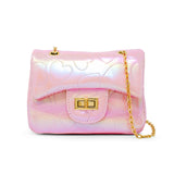 Shiny Dotted Heart Classic Handbag: Hot Pink