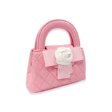 B1360 Floral Applique Quilted Bag (4 Colors): IVORY