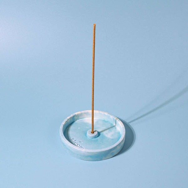 Marbled incense holder: Blue