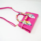 Crocodile Scarf Handbag: Hot Pink