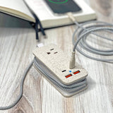 POWER TRIP ECO OUTLET/USB/USB-C CHARGER: Natural