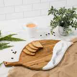 Resin Cheese board - Leaf shaped charcuterie board 11"x19": Gold Quartz