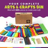 Arts & Crafts Supplies Kit  - with Storage Bin