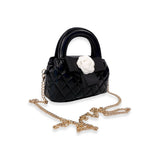 B1360 Floral Applique Quilted Bag (4 Colors): IVORY