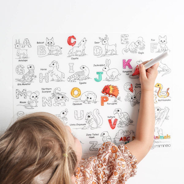 Silicone Reusable Coloring Mat Kids Bundle - Desert Animals