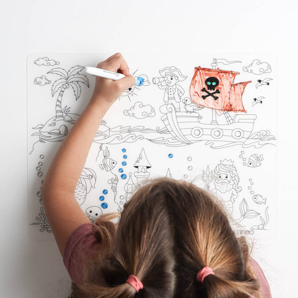 Silicone Reusable Coloring Tablemat for kids - ATLANTIS