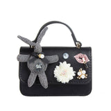 B1207 Bunny Applique Purse (4 Colors): Fuchsia