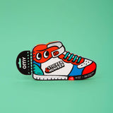 Sticker by Number book featuring sneaker illustrations from OMY, with colorful numbered sticker pages for creative decorating.
