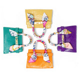 Vivid Crocodile Scarf Handbag: Orange