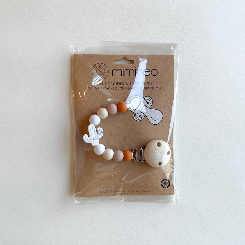 Pacifier Clip Teether Holder Cactus Desert for babies: Pink