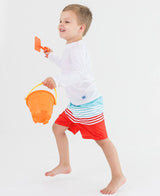 Boys White Long Sleeve Rash Guard: White