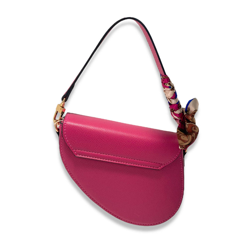 B1309 & B1342 Saddle Purse w/ Scarf (6 Colors): PINK / B1309 - SMALL