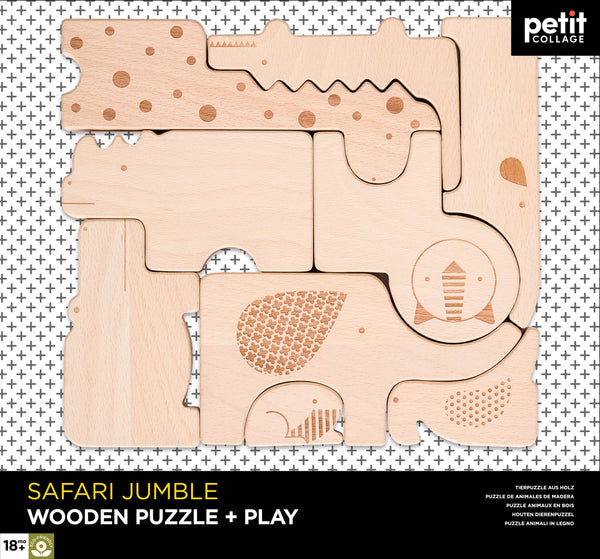 Safari Wooden Puzzle & Play Set